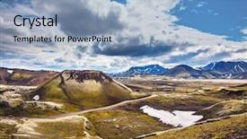  Presentation with iceland - Beautiful presentation featuring magic of summer in iceland backdrop and a light blue colored foreground