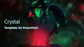  Presentation with scary halloween - PPT theme featuring magic-on-halloween-night background and a wine colored foreground