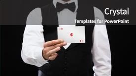  Presentation with magic show - Cool new slide deck with magic performance circus casino backdrop and a dark gray colored foreground