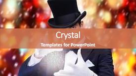  Presentation with top hat - Audience pleasing presentation design consisting of magic performance circus show concept backdrop and a coral colored foreground