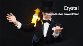  Presentation with top hat - Presentation featuring magic performance circus show concept background and a  colored foreground