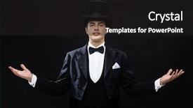  Presentation with top hat - Beautiful theme featuring magic performance circus show concept backdrop and a black colored foreground