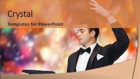  Presentation with top hat - Amazing presentation theme having magic performance circus show concept backdrop and a coral colored foreground