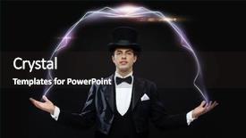  Presentation with top hat - Slide set with magician in top hat showing background and a dark gray colored foreground