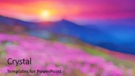  Presentation with blurred flowers - Slide set having magic pink rhododendron flower background and a coral colored foreground