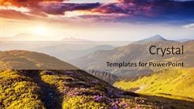  Presentation with pink sky - Amazing PPT theme having magic pink rhododendron flowers on summer mountain dramatic overcast sky carpathian ukraine europe beauty world backdrop and a coral colored foreground