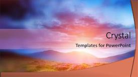  Presentation with magic garden - Presentation theme enhanced with magic pink rhododendron flowers background and a coral colored foreground