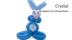  Presentation with bunny - Audience pleasing presentation theme consisting of magic rabbit - balloon bunny isolated on white backdrop and a  colored foreground