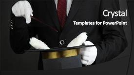  Presentation with magician - Theme having magic rabbit - magician performance on dark background background and a dark gray colored foreground