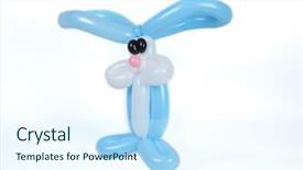  Presentation with easter bunny yellow spring flower - Audience pleasing theme consisting of magic rabbit - twisted balloon easter bunny isolated backdrop and a  colored foreground