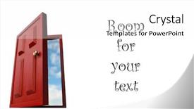  Presentation with magic - Amazing PPT theme having magic red door isolated backdrop and a white colored foreground