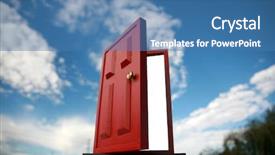  Presentation with magic - Cool new presentation theme with magic red door leading backdrop and a teal colored foreground