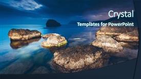  Presentation with black magic - Colorful presentation theme enhanced with magic sea in the evening backdrop and a ocean colored foreground