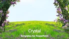  Presentation with magic garden - Presentation theme featuring magic spring forest background and a tawny brown colored foreground