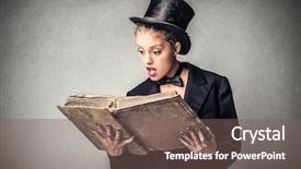  Presentation with wizard - Presentation design having magic student background and a  colored foreground