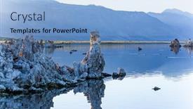  Presentation with rise - Audience pleasing slide deck consisting of magic-sunrise-mono-lake backdrop and a light blue colored foreground