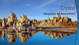  Presentation with towers - Audience pleasing PPT layouts consisting of magic-sunrise-on-the-lake backdrop and a light blue colored foreground