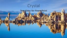  Presentation with rise - Theme having magic-sunrise-on-the-lake background and a light blue colored foreground