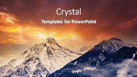  Presentation with epic - Presentation theme with magic-sunset-in-an-alpine background and a tawny brown colored foreground