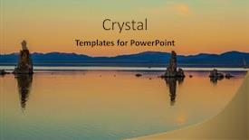  Presentation with lake - Cool new PPT theme with magic-sunset-on-the-lake backdrop and a yellow colored foreground