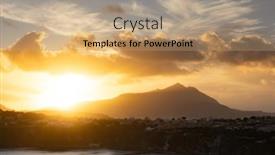  Presentation with magic - Presentation theme with magic-sunset-over-procida-island background and a coral colored foreground