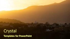  Presentation with magic - Presentation design having magic-sunset-over-procida-island background and a wine colored foreground