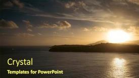  Presentation with magic - PPT theme featuring magic-sunset-over-procida-island background and a tawny brown colored foreground