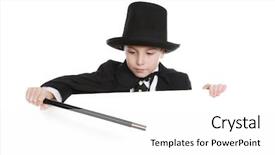  Presentation with magician - Theme with boy magician background and a white colored foreground