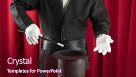  Presentation with magic wand - Slides consisting of magic wand and top hat background and a wine colored foreground