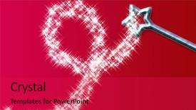  Presentation with magic wand - Beautiful presentation theme featuring abstract hallway with gray doors - one orange door open at the end of the corridor backdrop and a white colored foreground