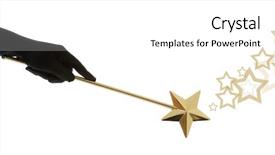  Presentation with magic wand - PPT theme featuring heartattack medical - virtual image of human heart background and a ocean colored foreground