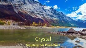  Presentation with rocky shore - Slide deck with magical-beauty-of-a-mountain background and a tawny brown colored foreground