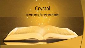  Presentation with magical - Slides consisting of magical book on bright background background and a gold colored foreground