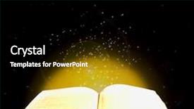  Presentation with magical - PPT theme featuring magical book on dark background background and a black colored foreground