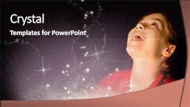  Presentation with girl christmas - Cool new presentation theme with magical christmas gift against snow backdrop and a wine colored foreground