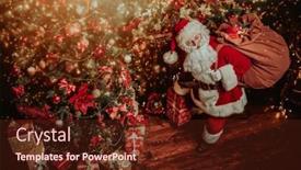  Presentation with jolly - Slide set with magical-christmas-time-jolly-santa background and a tawny brown colored foreground