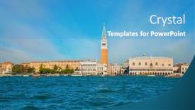 Presentation with cultural - Colorful presentation design enhanced with magical-journey-to-magnificent-venice backdrop and a teal colored foreground