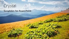  Presentation with magical - Presentation design featuring magical-mountain-landscape background and a light blue colored foreground