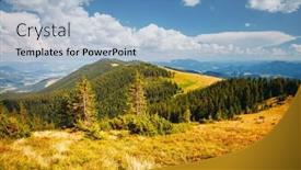  Presentation with magical - PPT layouts with magical-mountain-landscape background and a light blue colored foreground