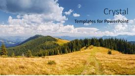  Presentation with magical - Slide set with magical-mountain-landscape background and a teal colored foreground