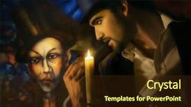  Presentation with top hat - PPT theme with magical portrait of carnival circus background and a tawny brown colored foreground