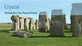  Presentation with stonehenge - Beautiful slides featuring magical-stonehenge backdrop and a light blue colored foreground