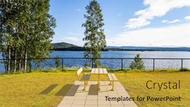  Presentation with magical - Slides enhanced with magical-summer-morning-picnic-table background and a  colored foreground