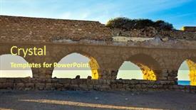  Presentation with ancient roman - Amazing presentation having magical-sunset-in-caesarea backdrop and a tawny brown colored foreground