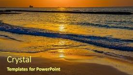  Presentation with mediterranean diet - Cool new presentation theme with magical-sunset-in-caesarea backdrop and a tawny brown colored foreground