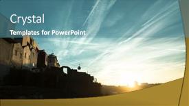  Presentation with magical - Slide deck consisting of magical-sunset-in-villa-nova background and a teal colored foreground