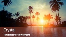  Presentation with tropical beach sunset - Colorful PPT layouts enhanced with magical sunset on a tropical backdrop and a tawny brown colored foreground