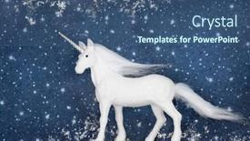  Presentation with winter blue - Presentation theme having magical-unicorn-ornament-mythical-christmas background and a ocean colored foreground