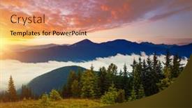  Presentation with magical - Presentation theme consisting of magical-view-of-the-evening background and a coral colored foreground