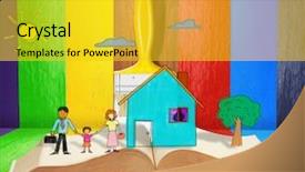  Presentation with magic book - Cool new theme with magical world of reading magic backdrop and a gold colored foreground